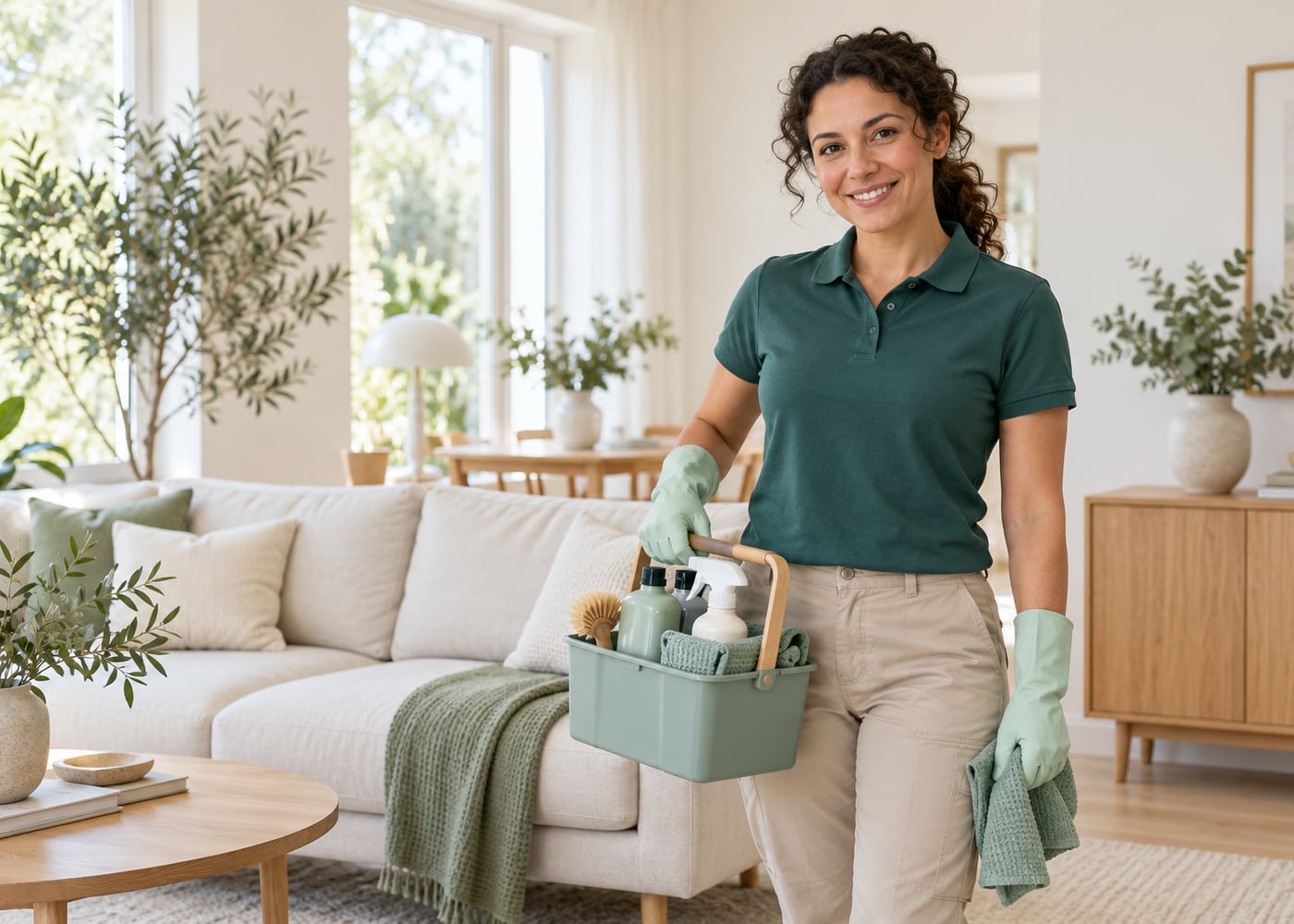 Professional Renora cleaner in a bright Scandinavian space